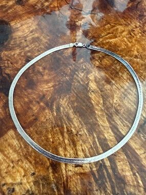 Absolutely Stunning Sterling Silver Herringbone Necklace - Elegant Silver Chain